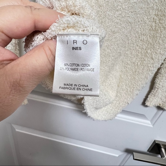 IRO Ines Fuzzy Textured Off White Knit Sweater Size Small. - Picture 6 of 9